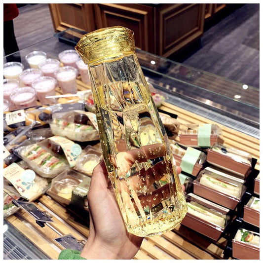 Colorful Diamond Glass Water Bottle – 500 ML