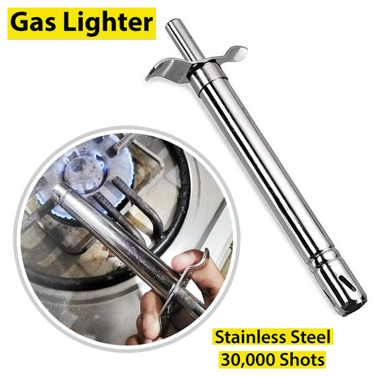 Gas Lighter with Free Knife – Premium Stainless Steel Electronic Kitchen Lighter