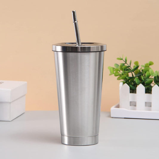 Vacuum Glass S.S – Insulated Stainless Steel Tumbler with Straw