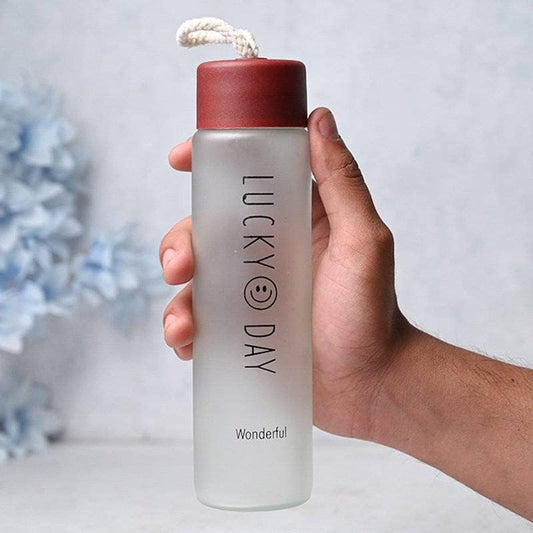 380ML Glass Water Bottle BPA-Free Leak Proof
