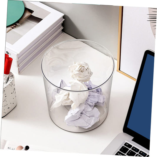 Waste Paper Acrylic Small – Premium Minimalist Clear Trash Container