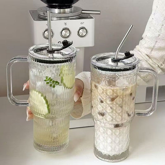 Insulated Glass Tea Mug with Protective Window Sleeve & Easy-Grip Handle (750ML)