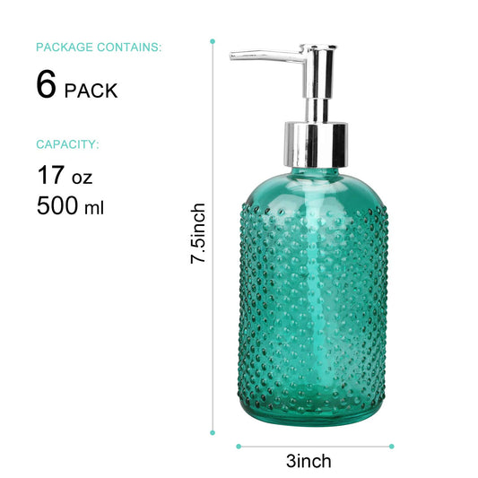 Glass Liquid Soap Bottle – Elegant Textured Bathroom & Kitchen Dispenser