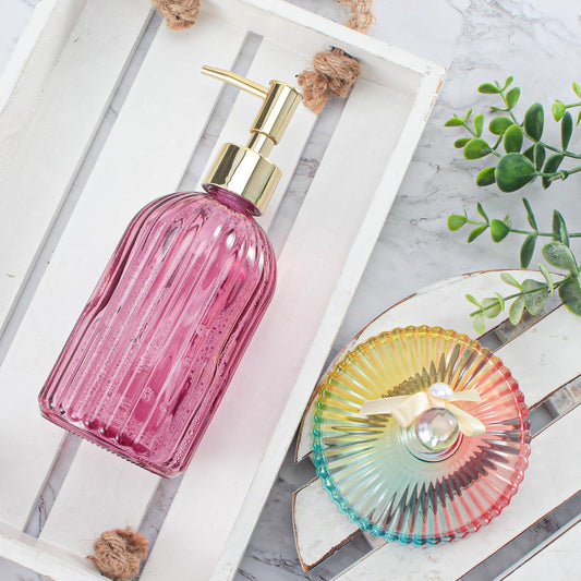 Soap Bottle Glass Diamond Long Design