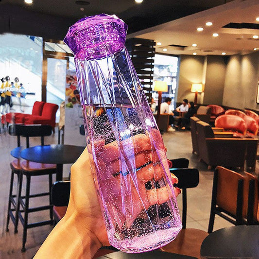 Colorful Diamond Glass Water Bottle – 500 ML