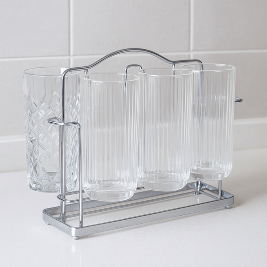 Glass Rack / Holder (Steel) – Premium Multi-Compartment Kitchen Organizer