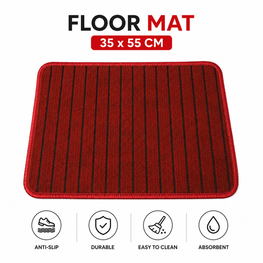 Super Absorbent Striped Floor Mat - 35 × 55 cm