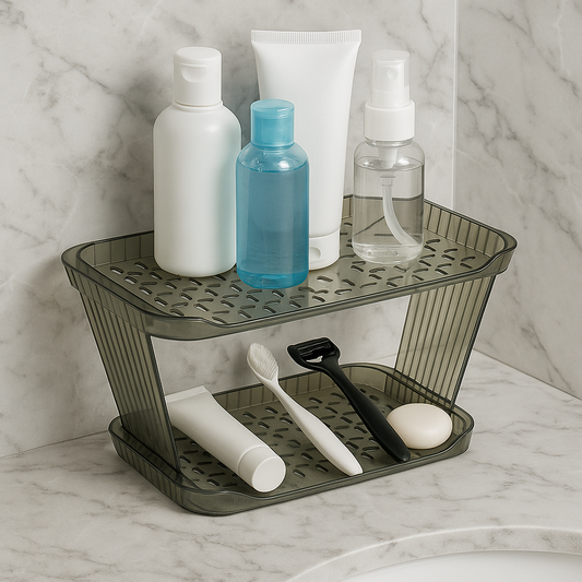 2-Layer Acrylic Bathroom Rack – Modern Vanity Organizer