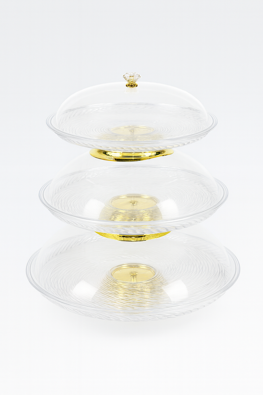 Cake Dish with Golden Stand – Luxury Tiered Dessert Display