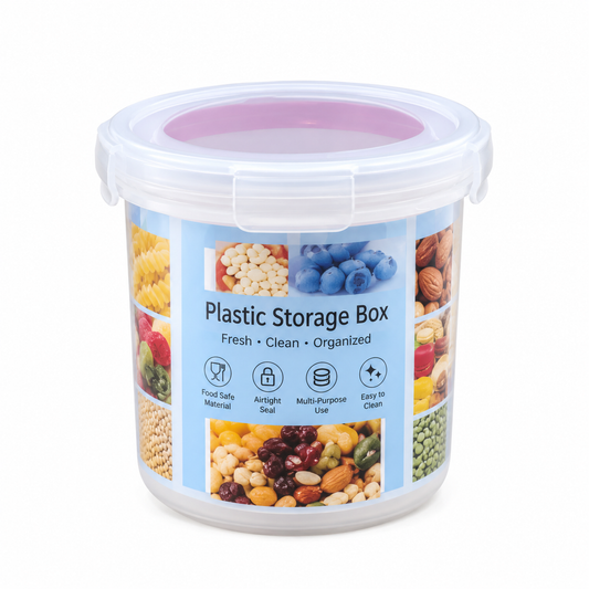 Round Lockable Plastic Storage Container – Small / Big