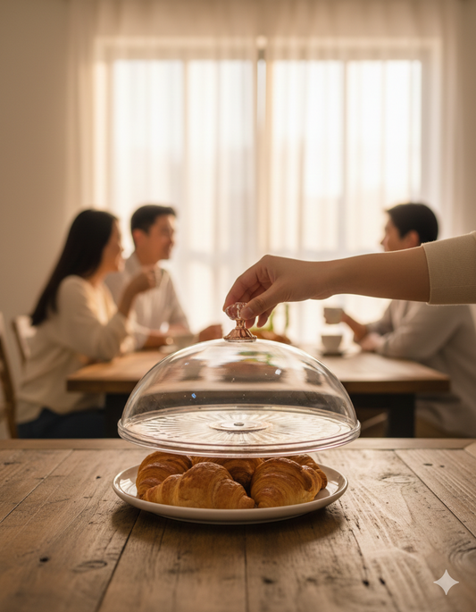 Artisan Copper-Tone Pedestal Cake Stand & Display Dish