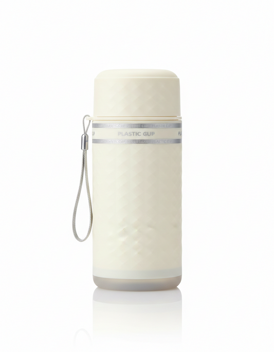 Minimalist Cream Essence Daily Sipper with Secure Lid