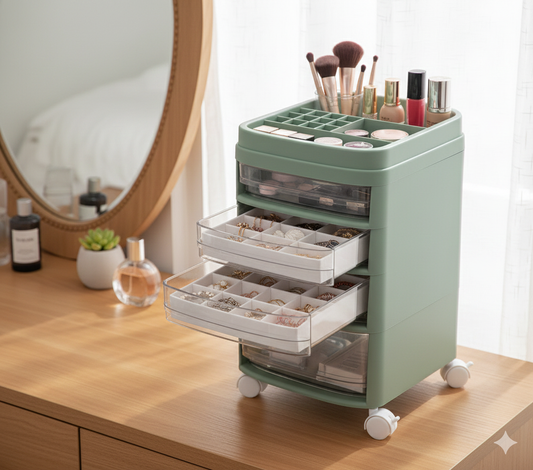 Cosmetic Rack Trolley – Premium Tiered Beauty & Grooming Salon Organizer