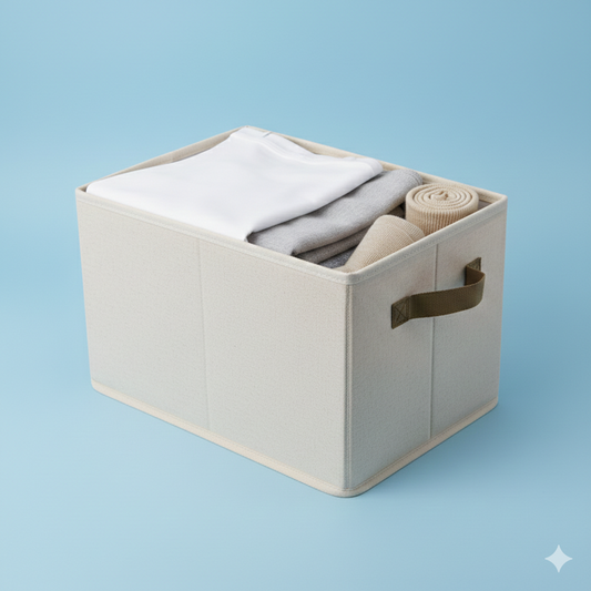 Clothes Storage Box Brown Handle