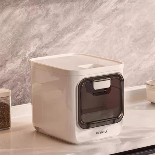 Large Capacity Plastic Press-type Rice Storage Box - 10KG