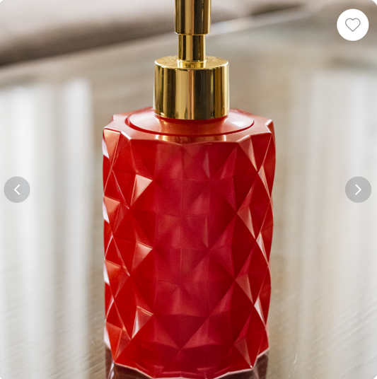Soap Bottle Red Diamond Design