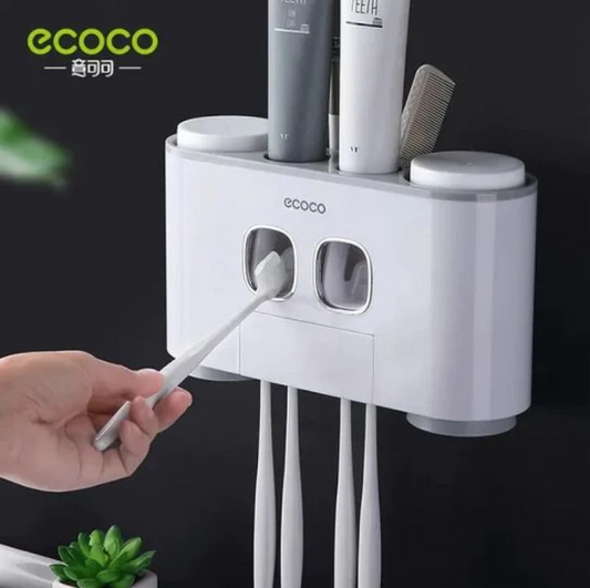 ECOCO Toothpaste Dispenser and Toothbrush Holder