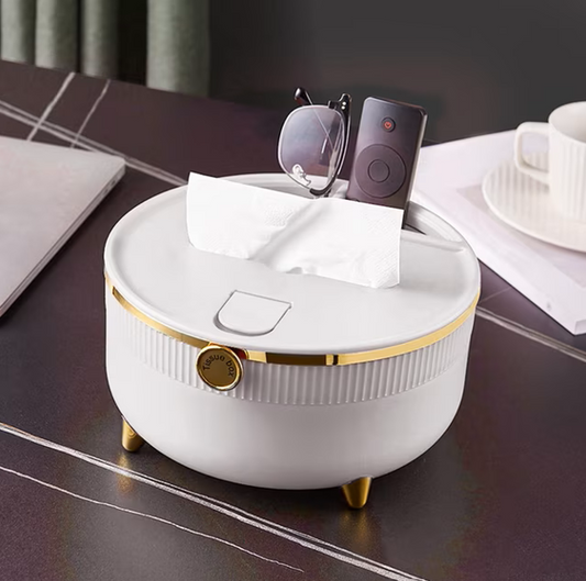 Luxury Tissue Box with Remote Holder