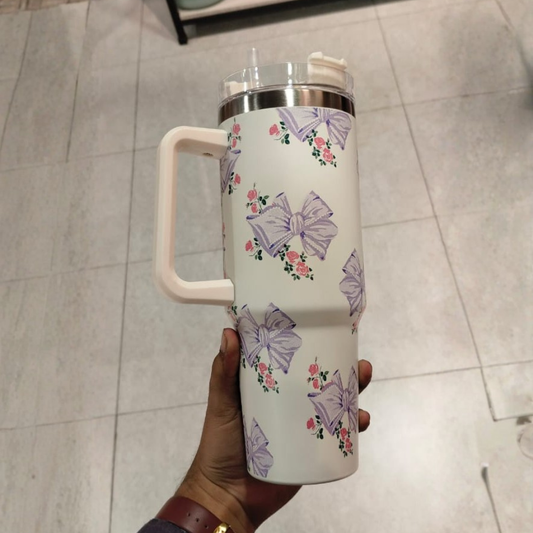 Tumbler S.S Flower – Insulated High-Capacity Floral Travel Mug