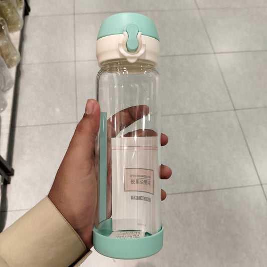 Glass Bottle (This Is My Bottle) Blue – Premium One-Click Hydration Jar