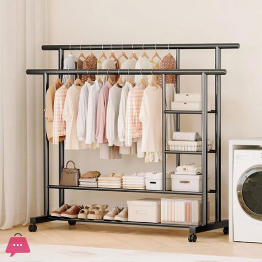 Heavy Duty Double Rod Clothes Hanger - 88 KG Capacity