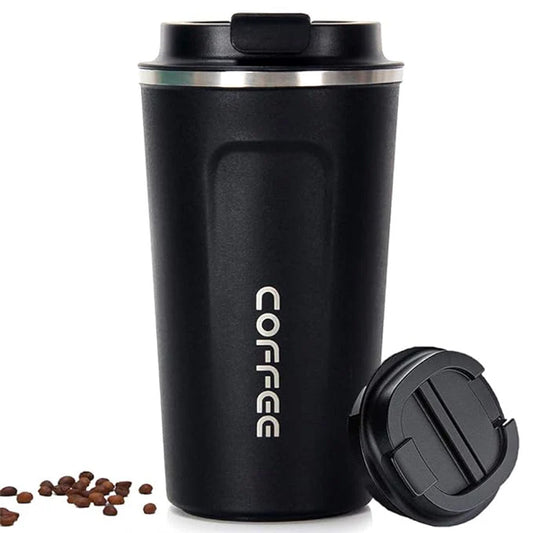 510ML Insulated Stainless Steel Coffee Travel Mug – Leak-Proof Vacuum Thermos Cup with Non-Slip Grip & Flip Lid