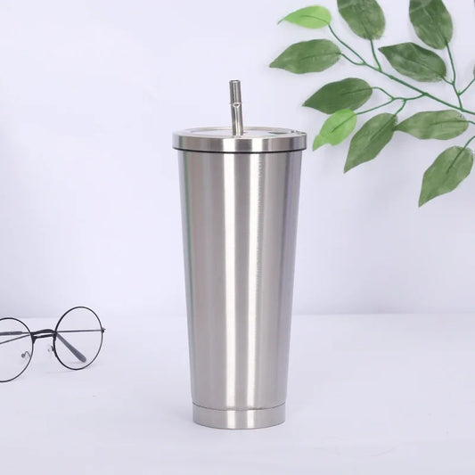 Vacuum Glass S.S – Insulated Stainless Steel Tumbler with Straw