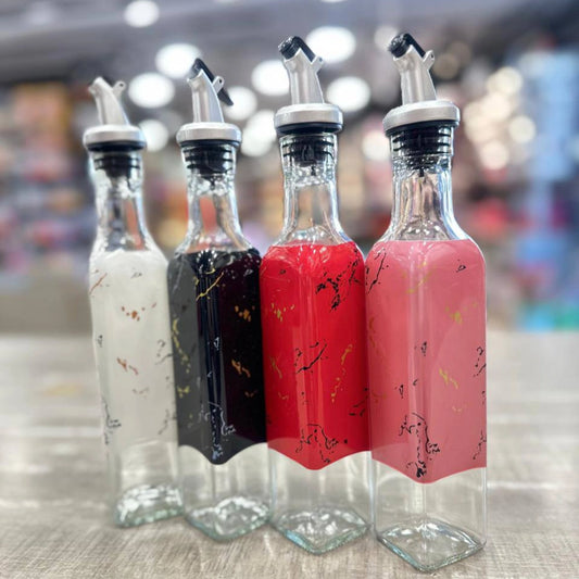 Glass Oil Bottle Marble Touch – Elegant Kitchen Dispenser