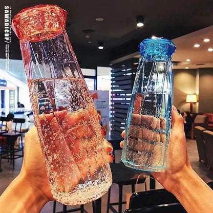 Colorful Diamond Glass Water Bottle – 500 ML