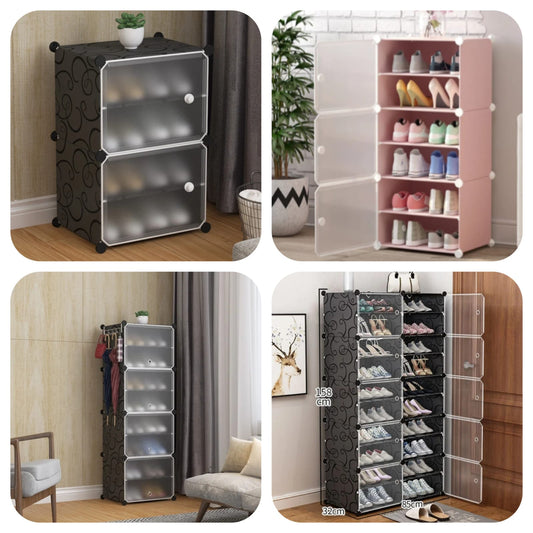 Obsidian Series 4-5 Tier Slim Black Shoe Organizer