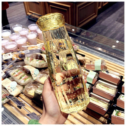 Colorful Diamond Glass Water Bottle – 500 ML