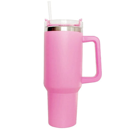 1200ML Insulated Stainless Steel Tumbler with Handle – Double-Wall Vacuum Flask with Straw and Leak-Proof Lid