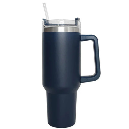 1200ML Insulated Stainless Steel Tumbler with Handle – Double-Wall Vacuum Flask with Straw and Leak-Proof Lid