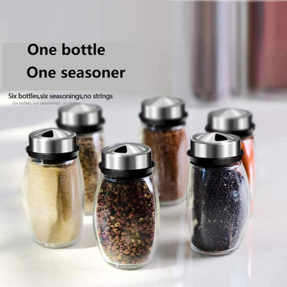 Premium 6-Piece Rotating Glass Spice Rack