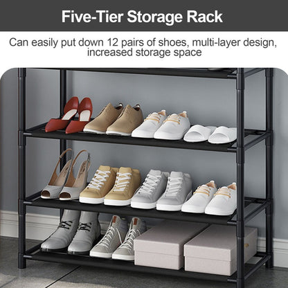 5 Layer Shoe Stand with Coat Hook Narrow, 4 Layer 5 Layer Broad