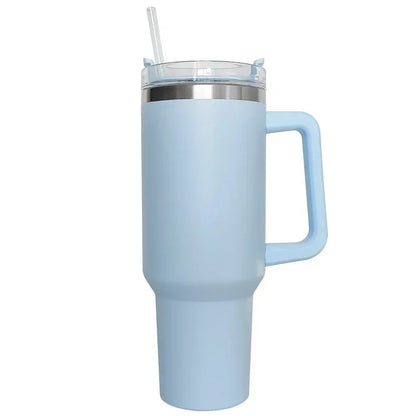 1200ML Insulated Stainless Steel Tumbler with Handle – Double-Wall Vacuum Flask with Straw and Leak-Proof Lid