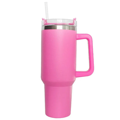 1200ML Insulated Stainless Steel Tumbler with Handle – Double-Wall Vacuum Flask with Straw and Leak-Proof Lid