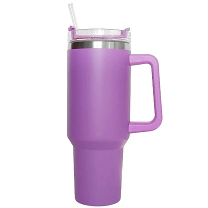 1200ML Insulated Stainless Steel Tumbler with Handle – Double-Wall Vacuum Flask with Straw and Leak-Proof Lid