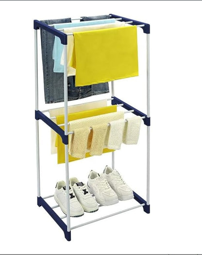 3-Tier Towel Rack with Steel Pipes and Wheels
