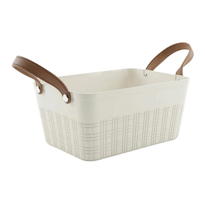 Imitation Rattan Basket Rectangle with Handle - Medium, Large