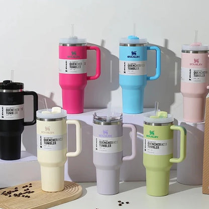 Stanley-Style Tumbler with Handle & Straw – 40oz / 1200 ML