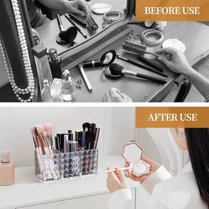 Cosmetic Organizer Crystal Clear – Premium Multi-Compartment Vanity Display