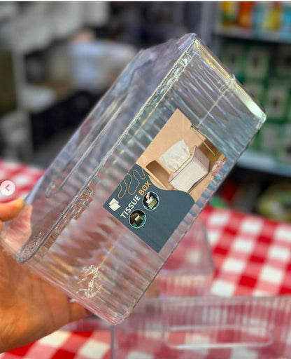 Taiwan Tissue Box – Premium High-Clarity Ribbed Acrylic Organizer