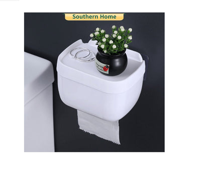 Seamless Toilet Tissue Box – Waterproof Wall-Mounted Holder & Phone Stand