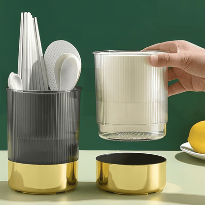 Premium Round Acrylic Spoon Rack & Cutlery Organizer