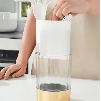 Premium Round Acrylic Spoon Rack & Cutlery Organizer