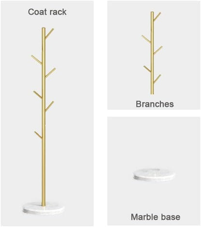 Metal Clothes Rack Bracket Circular Base Gold Accent
