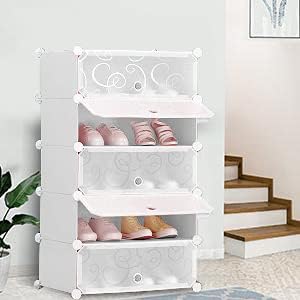Shoe Rack Up-Way White, Black Frosted Glass - 4 Layer, 5 Layer, 6 Layer