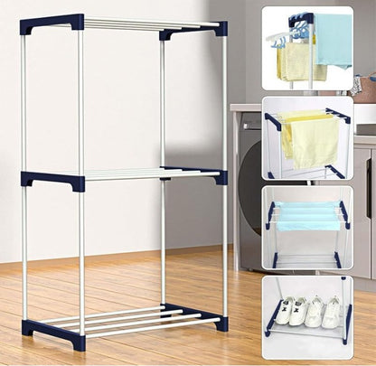 3-Tier Towel Rack with Steel Pipes and Wheels