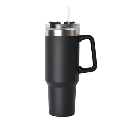 1200ML Insulated Stainless Steel Tumbler with Easy-Grip Handle – Double-Wall Vacuum Travel Mug with Straw and Splash-Proof Lid